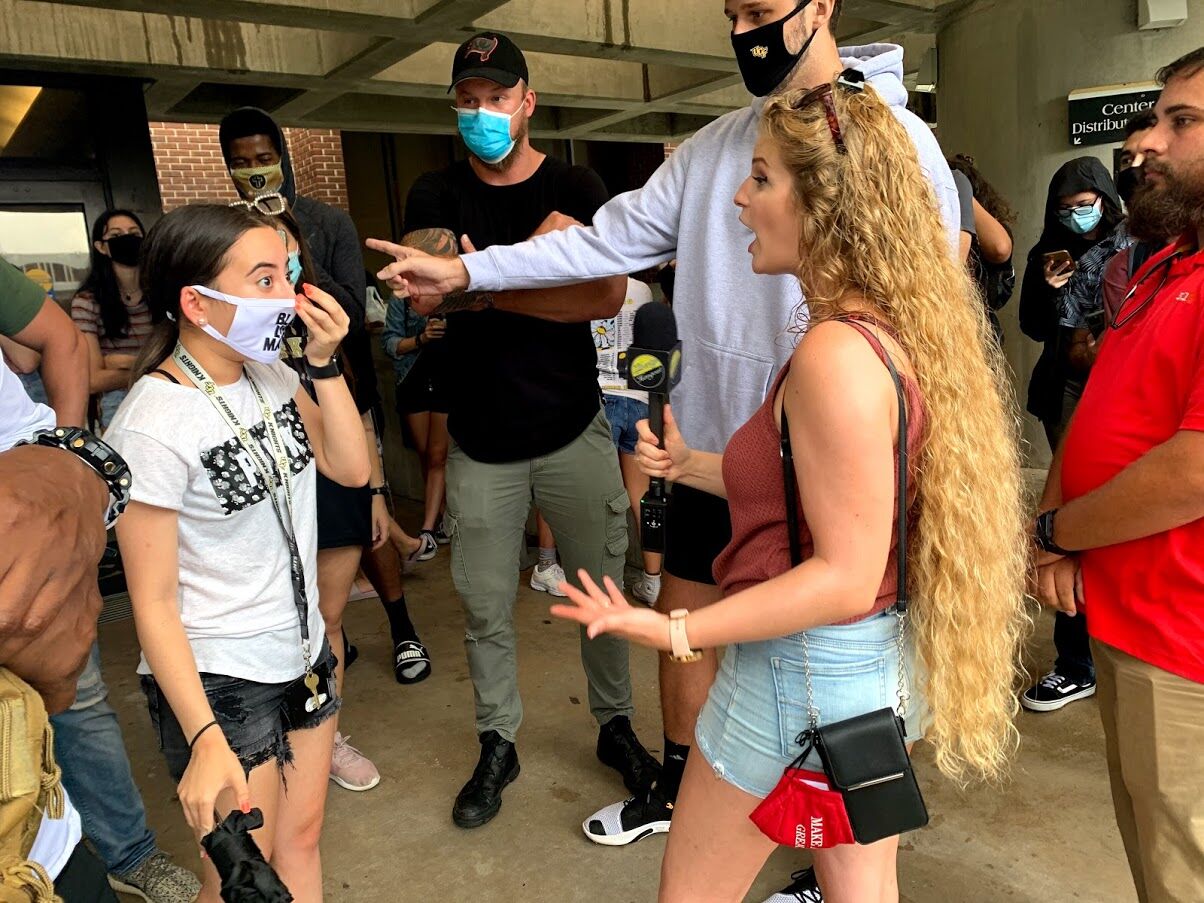 Student questions Kaitlin Bennet on following university mask policy